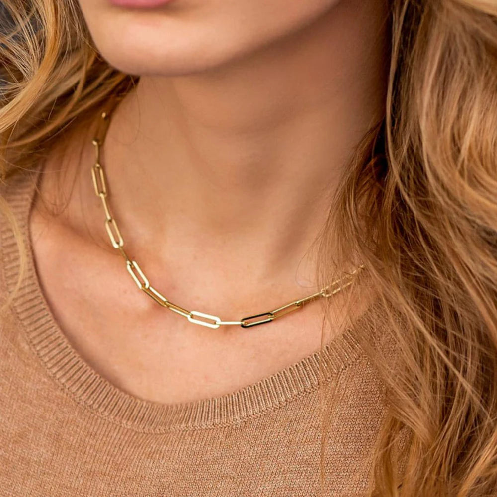 Gold Paperclip Necklace