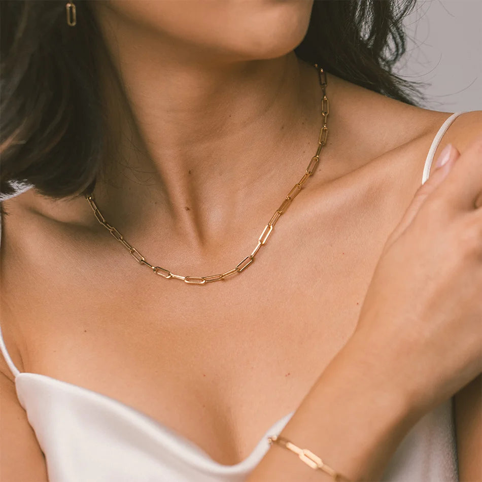 Gold Paperclip Necklace