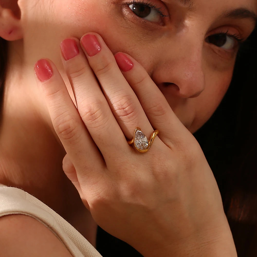 Crystal Drop Ring