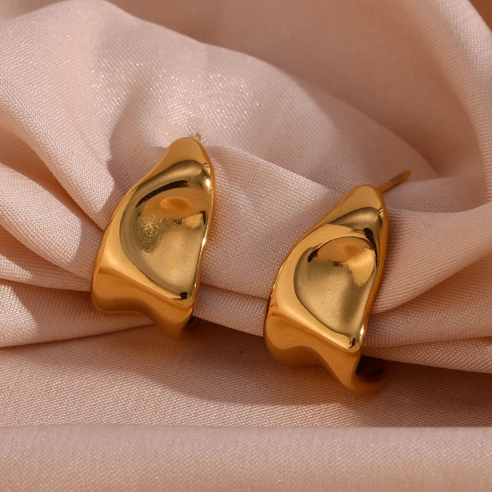 Geometric Gold Hoop Earrings