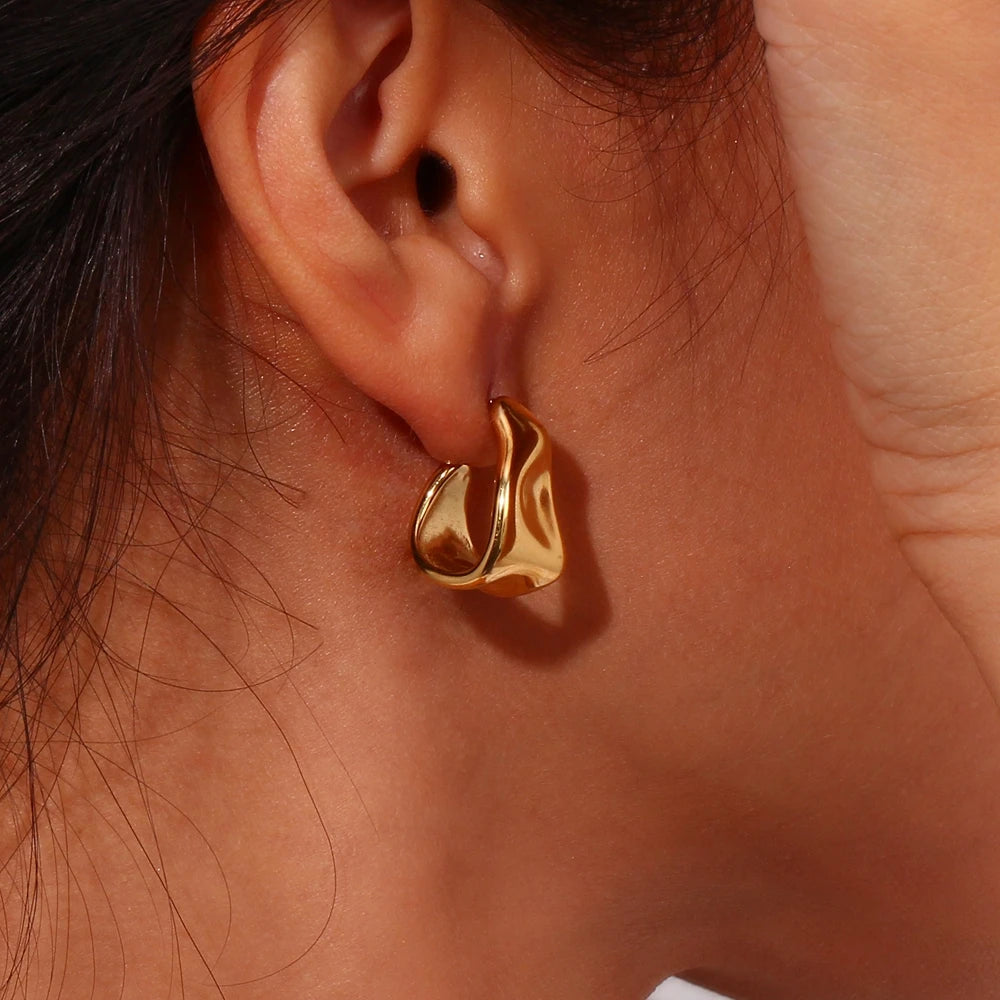 Geometric Gold Hoop Earrings