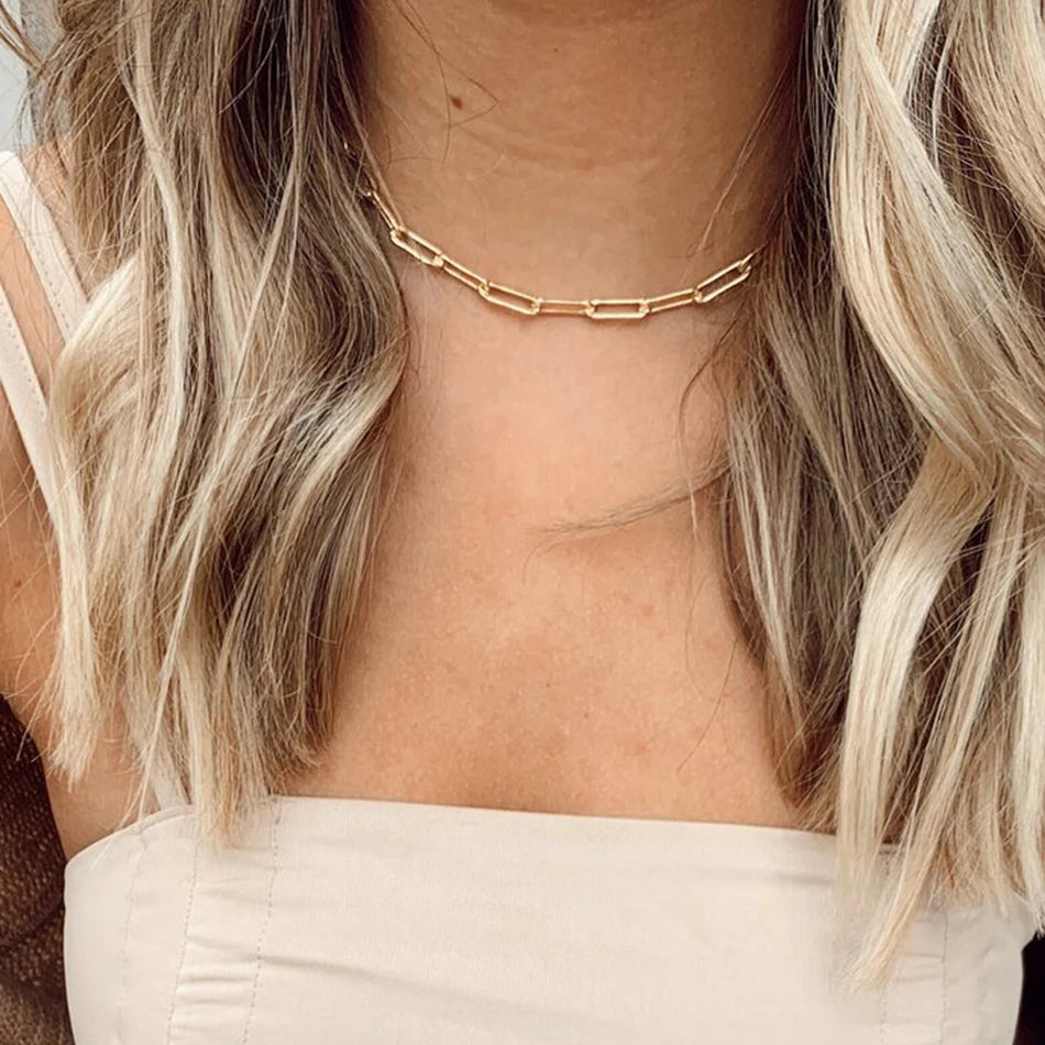 Gold Paperclip Necklace