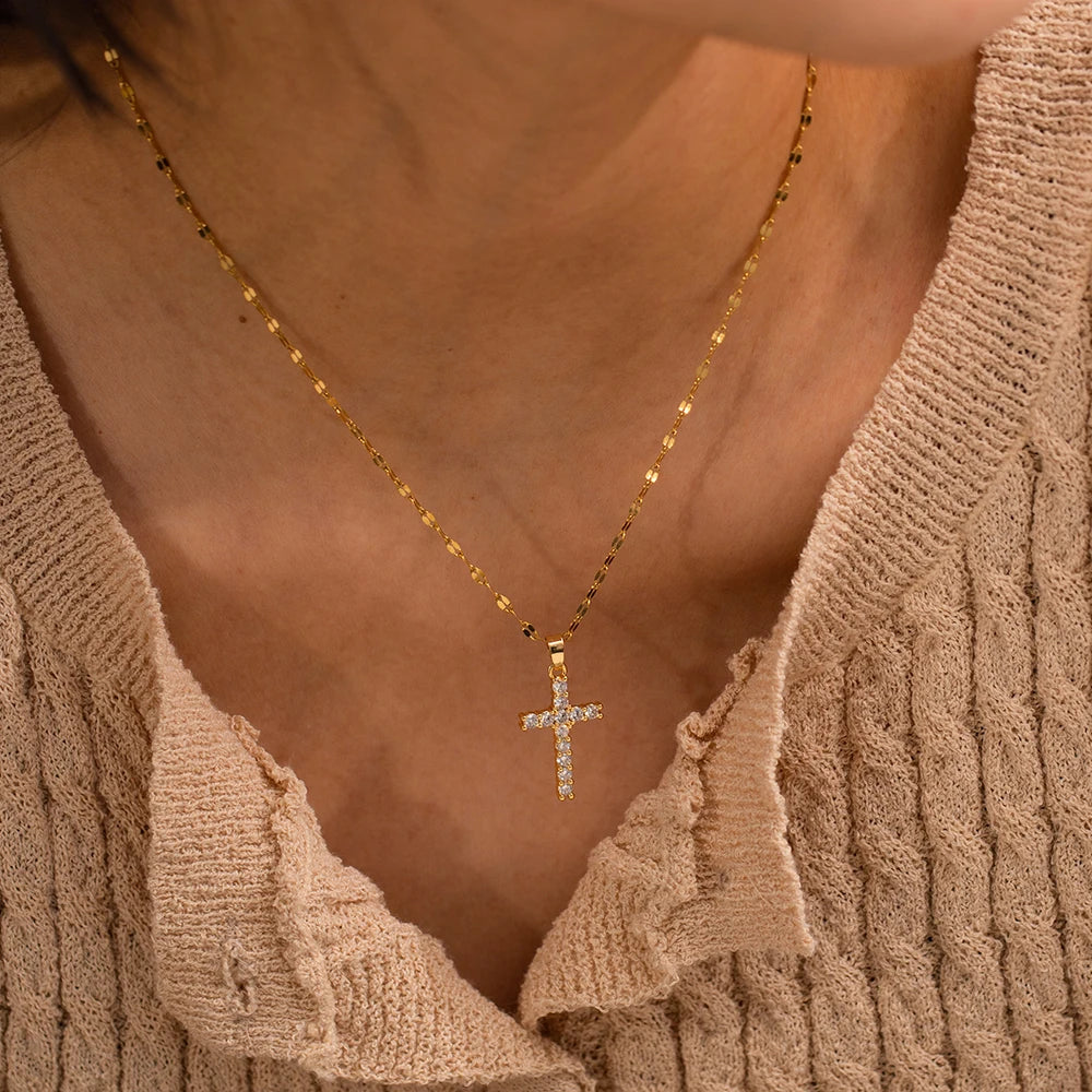 Crystal Cross Necklace