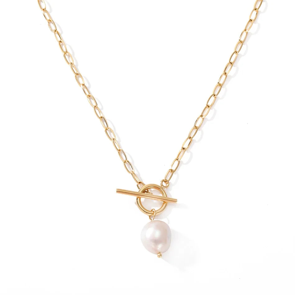 Gold Pearl Necklace